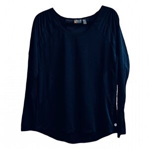 Zella Black Long-Sleeve Performance Top Size Medium